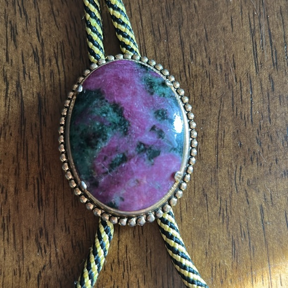 Authentic Agate Cabochon Pendant Western Bolo Tie - Picture 16 of 16